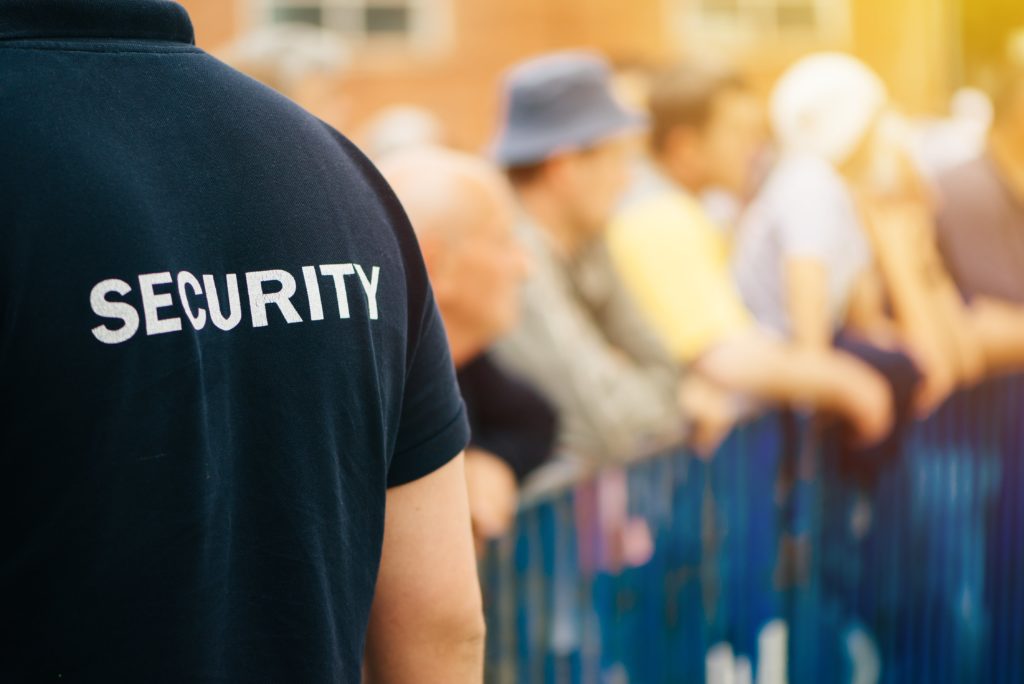 Security officer at an event