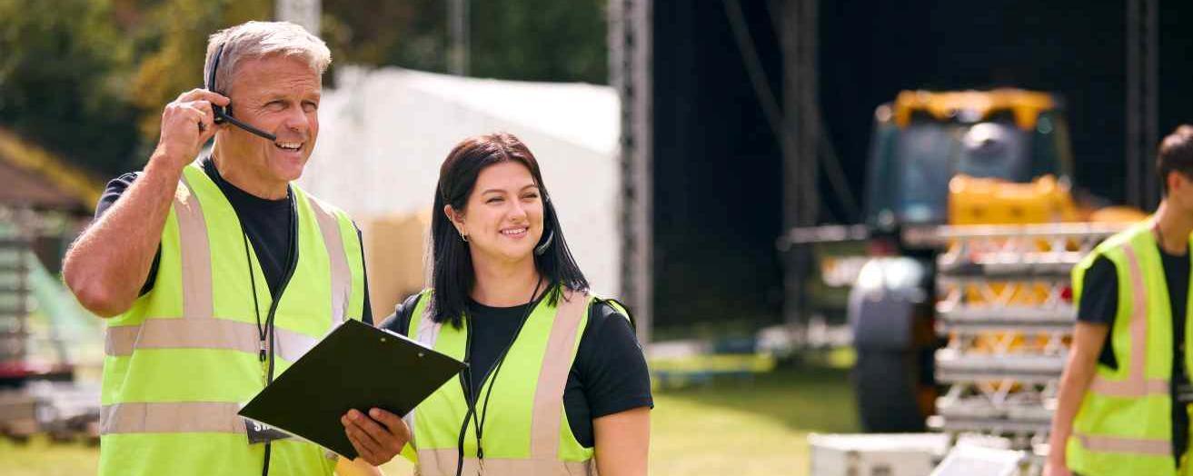 two security officers covering a day shift at an event