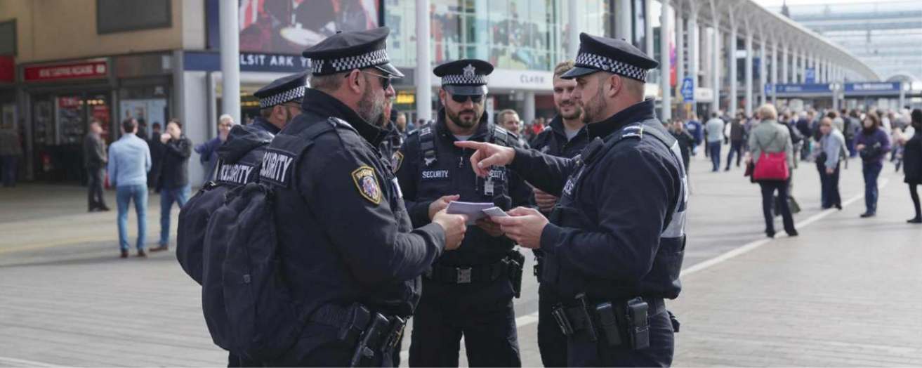 a venue security operator briefing his team after obtaining a CPIW qualification