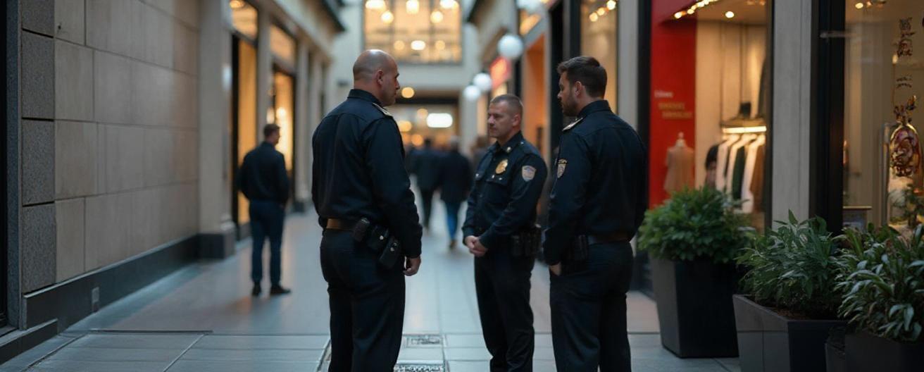 security personnel on duty, following the latest compliance regulations 