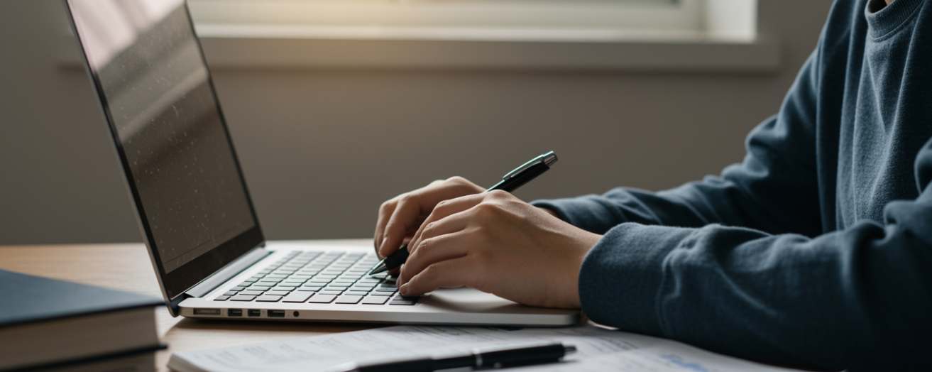 a person trying out the aplh mock exam