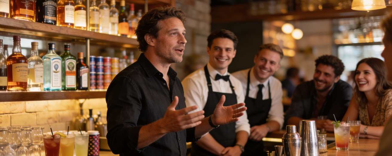 a personal licence holder speaking to his team